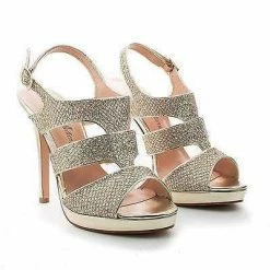 New Kimi25 By Blossom, Sling Back Dazzling Glitter Cluster Cut Out Strappy Stiletto Heels