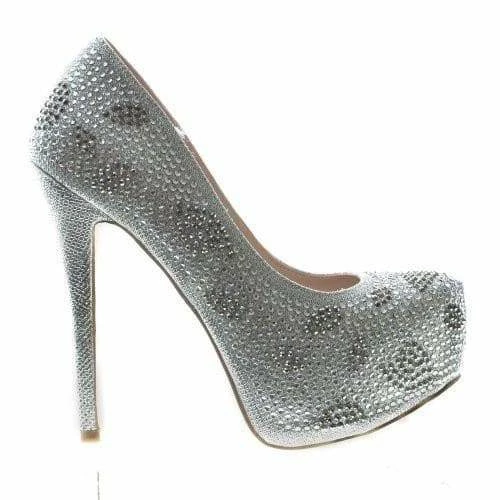 Kinko5 By De Blossom, High Heel Stiletto Pump Rhinestone Studded Closed Toe Women Shoe