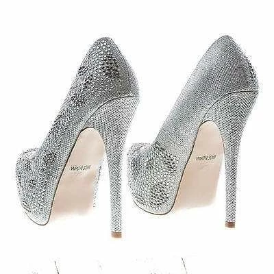 Kinko5 By De Blossom, High Heel Stiletto Pump Rhinestone Studded Closed Toe Women Shoe