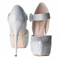 Kinko7 By De Blossom, Dress Rhinestone Studded Pointed Toe Mary Jane Platform Pump Heels