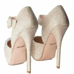 Kinko7 By De Blossom, Dress Rhinestone Studded Pointed Toe Mary Jane Platform Pump Heels