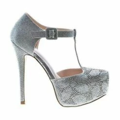 Kinko8 By De Blossom, Dress Pointed Toe T-Strap Rhinestone Studded Stiletto Heel Sandal New