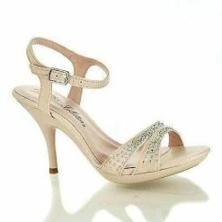 New Lin85 By Blossom, Pearl Faux Suede Open Toe Sling Back Low Platform Pump Sandals
