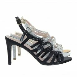Blossom Rita6 High Heel Open Toe Evening Party Sandal W Rhinestone & Glitter