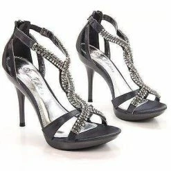 Sanyo54 By Blossom, Rhinestone Encrusted Strappy Open Toe Formal Sandal New