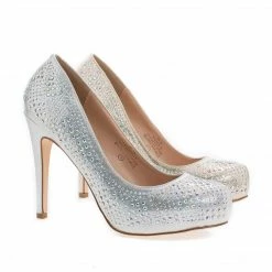 Summer30B By Blossom, Pointy Toe Rhinestone Studded Stiletto Heel Pumps