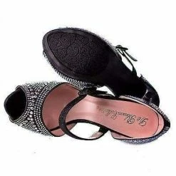 New Vice60 By De Blossom, Rhinestone Stud Sandal Stiletto Heel Dance Prom Evening Shoe