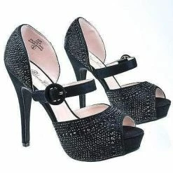 New Vice60 By De Blossom, Rhinestone Stud Sandal Stiletto Heel Dance Prom Evening Shoe