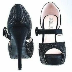 New Vice60 By De Blossom, Rhinestone Stud Sandal Stiletto Heel Dance Prom Evening Shoe