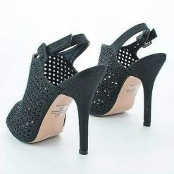 New Yael77 By Blossom, Peep Toe Laser Cut Out Rhinestone Studded Stiletto Pumps