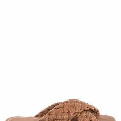 Bamboo Kick61 Thick Braided Woven Slides - Womens Open Squared Toe Slip On Mule Slipper New