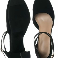 Top Moda Gallery1 Block Heel Criss Cross Pump - Women Ankle Strap Shoes New