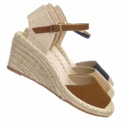 Bonnibel Ana1 Espadrille Platform Wedge Heel Sandal - Women Backless Ankle Strap Cap Toe New