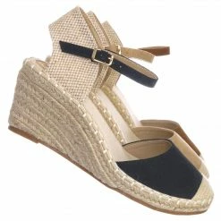 Bonnibel Ana1 Espadrille Platform Wedge Heel Sandal - Women Backless Ankle Strap Cap Toe New