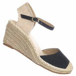 Bonnibel Ana1 Espadrille Platform Wedge Heel Sandal - Women Backless Ankle Strap Cap Toe New