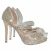 Barbara85 By Bonnibel Pearl Rhinestone Crystal Embellished Peep Toe D'Orsay Mary Jane Pump