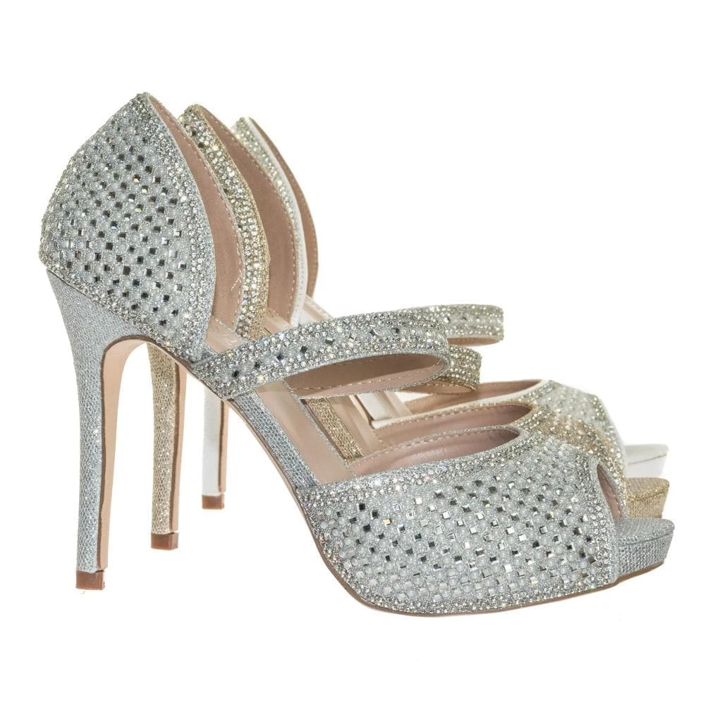 Barbara85 By Bonnibel Pearl Rhinestone Crystal Embellished Peep Toe D'Orsay Mary Jane Pump