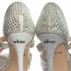 Barbara85 By Bonnibel Pearl Rhinestone Crystal Embellished Peep Toe D'Orsay Mary Jane Pump