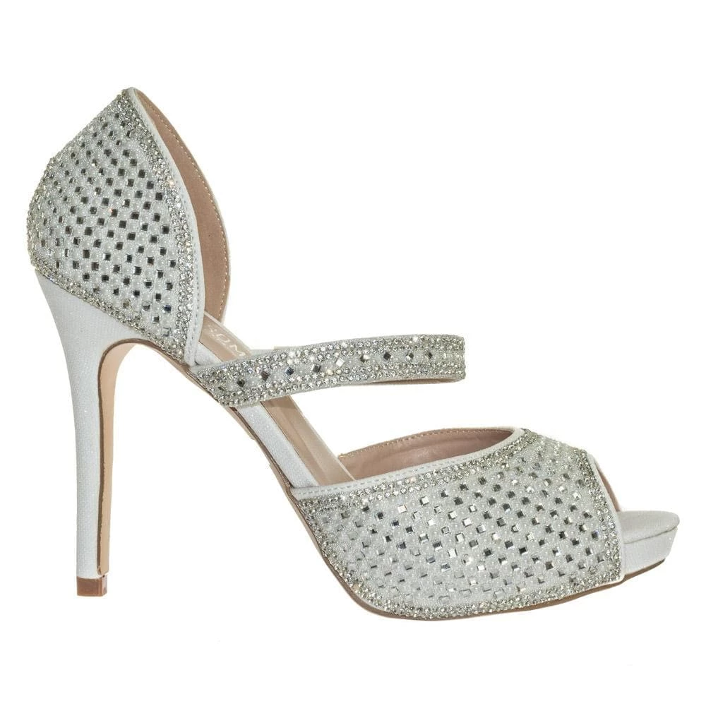 Barbara85 By Bonnibel Pearl Rhinestone Crystal Embellished Peep Toe D'Orsay Mary Jane Pump