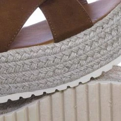 Bonnibel New Brona1 Lightweight Espadrille Jute Braided Flatform - Women Chunky Rustic Shoe