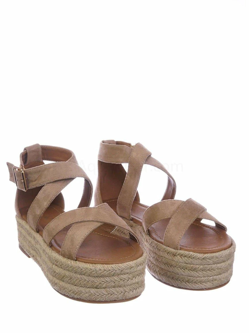 Bonnibel Fatima1 Wrapped Espadrille Jute Flatform Sandal - Summer Open Toe Braided Shoe New