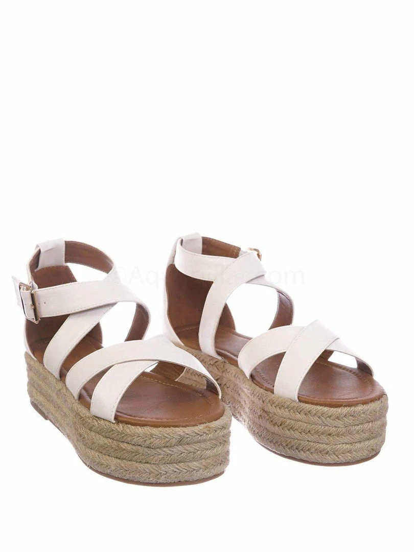 Bonnibel Fatima1 Wrapped Espadrille Jute Flatform Sandal - Summer Open Toe Braided Shoe New