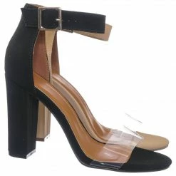 Bonnibel New Kimberly3 Clear Lucite Chunky Heel Sandals - Womens Dressy Open Toe Shoes