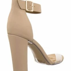 Bonnibel New Kimberly3 Clear Lucite Chunky Heel Sandals - Womens Dressy Open Toe Shoes