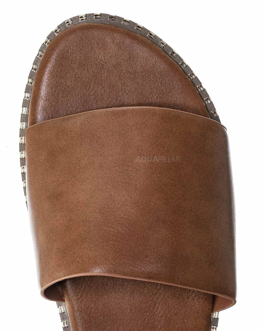 Bonnibel Micah Punk Rock Metal Stud Welt Slide - Women Hardware Slipper Flat Sandals