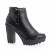 Breckelle's New Asha11 By Breckelles, Round Toe Zip Up Lug Sole High Heel Ankle Boots