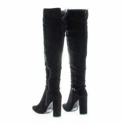 New Lisa13 By Breckelle's, Over Knee Zip Up Pointy Toe Block Heel Boots