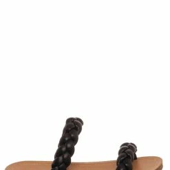 Soda Joyful Puffy Braided Flat Sandal, Women's Comfy Slipper New