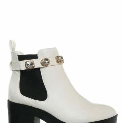 Bamboo Vista14 Rhinestone Block Heel Chelsea Boots - Womens Ankle Bootie