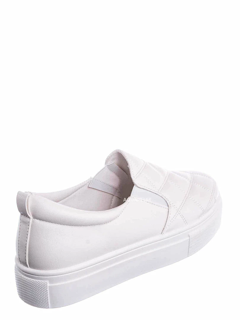 Bamboo New Story02 Flatform Quilted Sneaker -Women Matelassé Slip On Sporty Platform Loafer