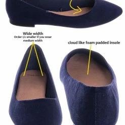 CityClassified Hold Pointed Toe Foam Padded Ballet Flat - Wide Width Women Comfort Loafers