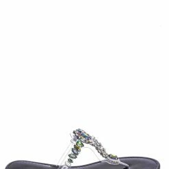 Vigo Fiore Fei2 Rhinestone Slip On Thong Sandal - Womens Crystal Open Toe Lucite Slides New