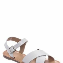 Soda Tire2 Children Girl Open Toe Flat Sandal W Ankle Strap