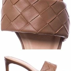 Bamboo Always42 Woven High Heel Mule - Women Basket Braided Weaved Slip On Slippers