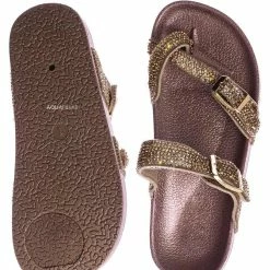 Top Moda New Hawk18K Little Girls Soft Footbed Rhinestone Sandal - Kid Molded Strappy Slipper