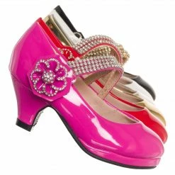 Forever Link New Dana62K Children Girl Rhinestone Round Toe Mary-Jane Dress Pump W Platform
