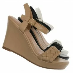Forever Link Happy12 Braided Platform Wedge Sandal - Women Dress Shoes