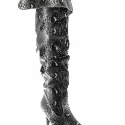 Forever Link Focus33 High Heel Wrinkled Slouchy Dress Boots - Stretch Foldable Over Knee New