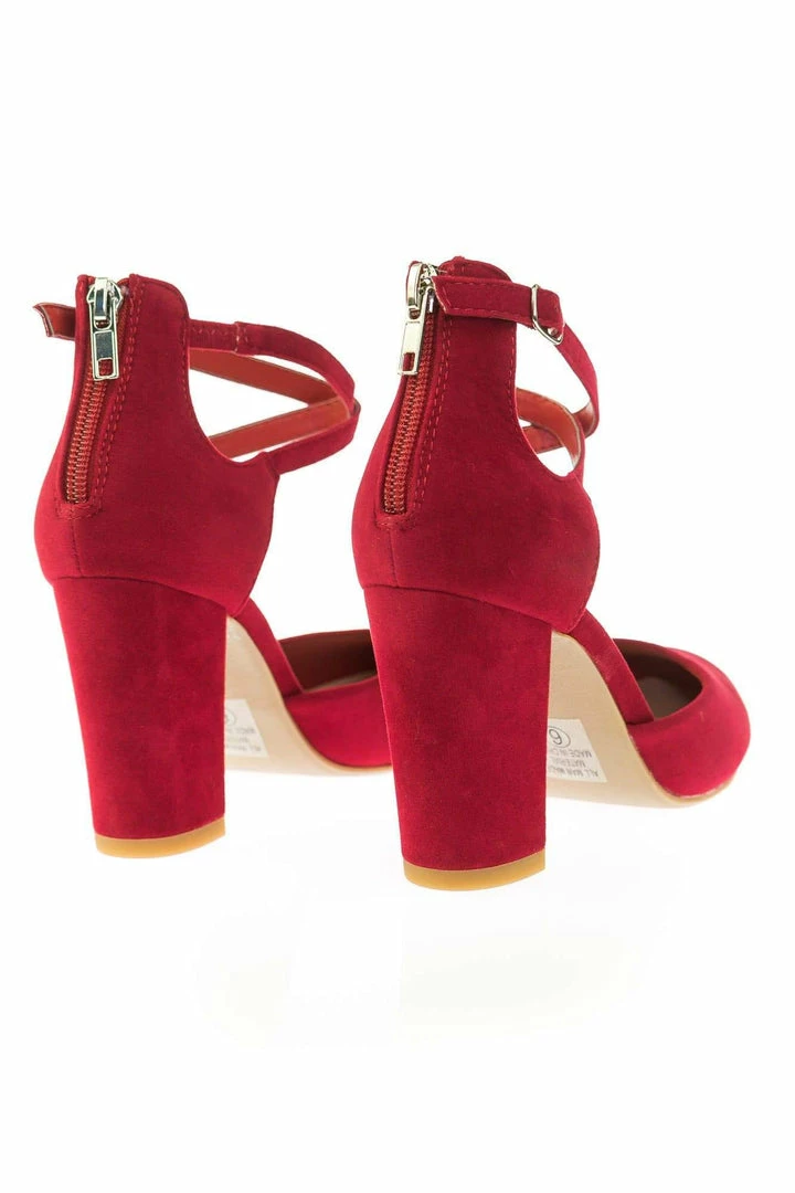 City Classified New Anytime Comfort Foam Padded Chunky Block Heel Crisscross Strap D'Orsay Pump
