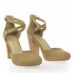 City Classified New Anytime Comfort Foam Padded Chunky Block Heel Crisscross Strap D'Orsay Pump