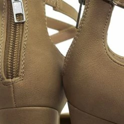 City Classified New Anytime Comfort Foam Padded Chunky Block Heel Crisscross Strap D'Orsay Pump