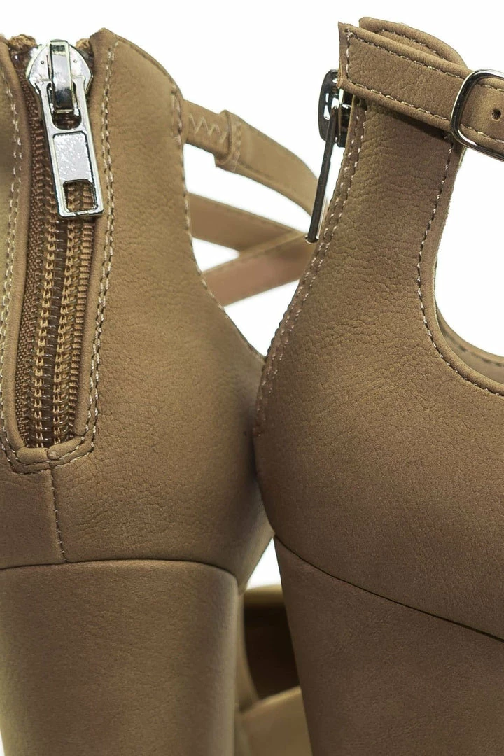 City Classified New Anytime Comfort Foam Padded Chunky Block Heel Crisscross Strap D'Orsay Pump