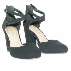 City Classified New Anytime Comfort Foam Padded Chunky Block Heel Crisscross Strap D'Orsay Pump