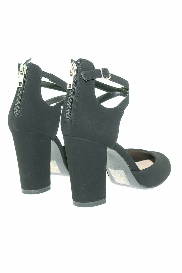 City Classified New Anytime Comfort Foam Padded Chunky Block Heel Crisscross Strap D'Orsay Pump