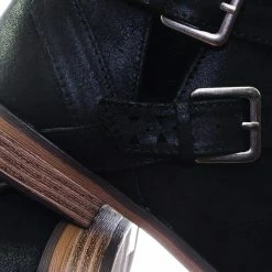 City Classified Bay Women Western Ankle Bootie W Belted Detail Open Side & Perforated Cutout