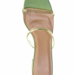 City Classified Cameo Jelly Strappy Heel Slide Mules - Women Transparent Square Open Toe Slipper